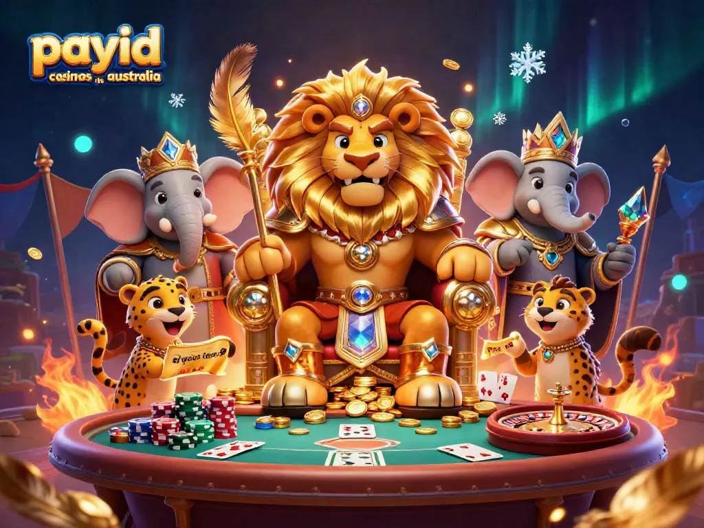 Experience payid casinos in australia with vibrant characters, poker elements, and dynamic game scenes.
