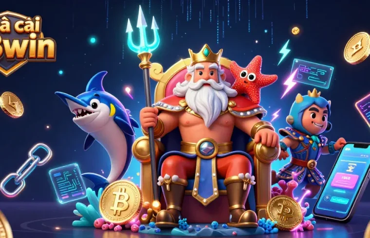 Engage with exciting games at nhà cái 98win, where Neptune reigns in a vibrant casino setting.