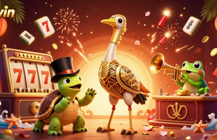 Experience thrilling phwin gaming action in a vibrant, animated casino setting