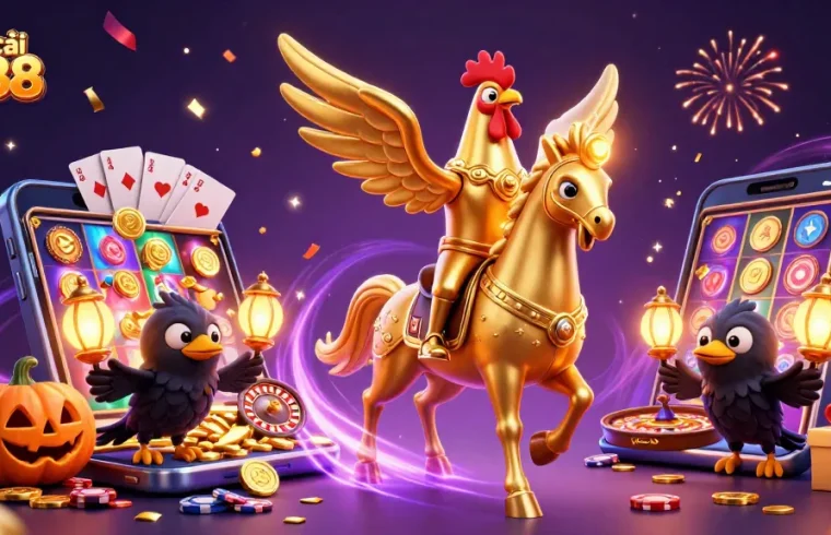 Enjoy dynamic gameplay at Nhà cái xo88 with a golden rooster and vibrant casino elements.