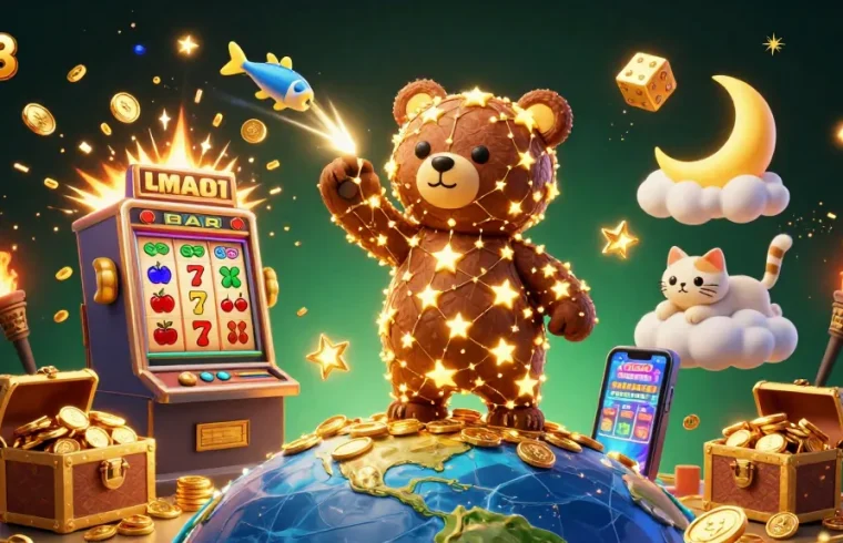 Experience cxos88's thrilling gaming world with colorful slot machines and cartoon characters.